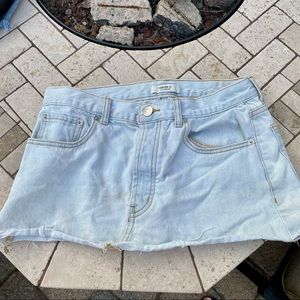 Forever 21 Light Wash Cutoff Denim Skirt